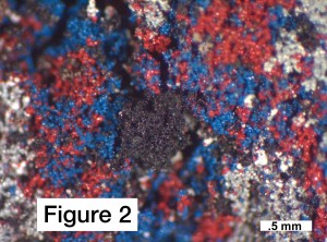  Fire debris of paint spheres analyzed by light microscopy